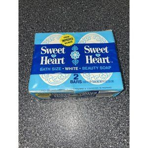 Vintage Sweet Heart Bar Soap 2 Pack White Beauty Old Retro Decor Blue Purex Neat
